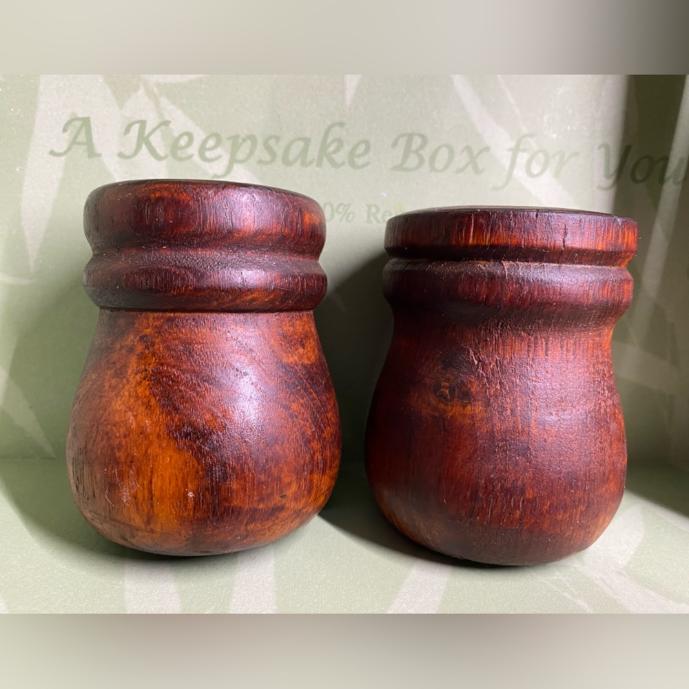 Handmade wood salt & pepper shakers